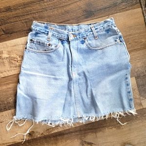 Levi's high waisted jean skirt.